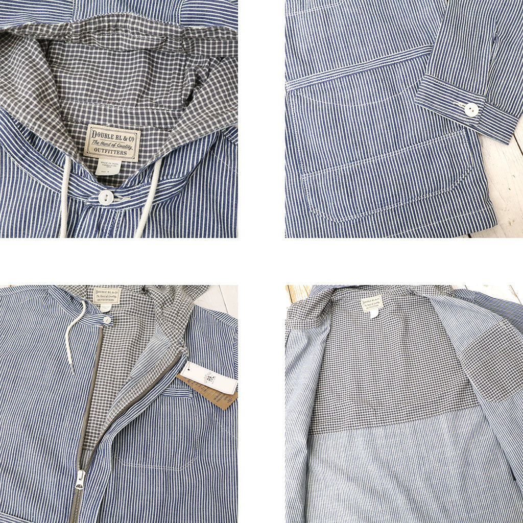 【SALE40%OFF】Double RL : INDIGO STRIPED TWILL HOODED JACKET