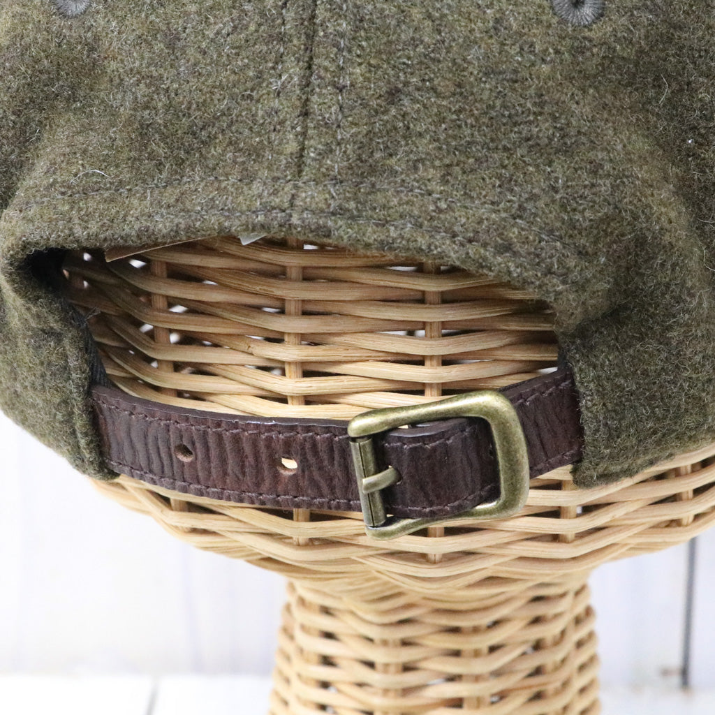 Double RL : BULLION WOOL-BLEND BALL CAP (OLIVE)
