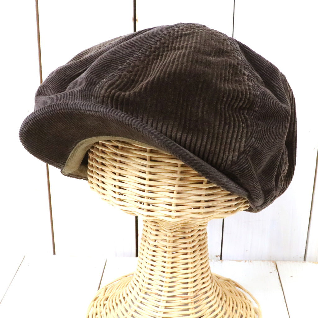 Double RL : CORDUROY NEWSBOY CAP (BROWN)