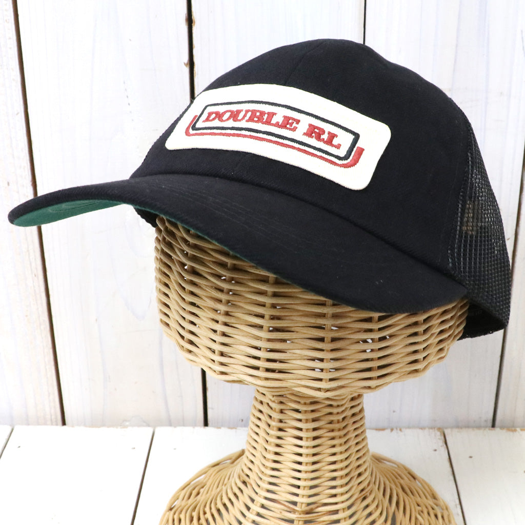 Double RL : LOGO PATCH DENIM TRUCKER CAP (BLACK)
