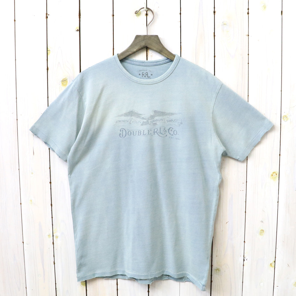 【SALE40%OFF】Double RL : DISTRESSED JERSEY GRAPHIC T-SHIRT (BLUE)