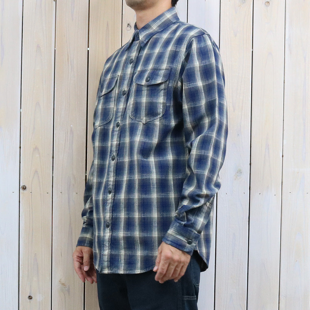Double RL : CHECKED WOVEN WORK SHIRT (BLUE)