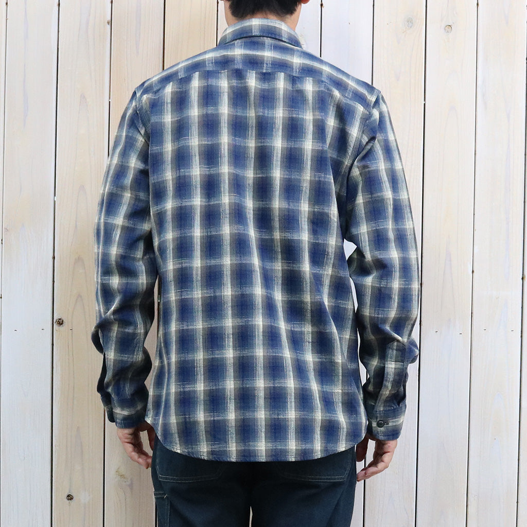 Double RL : CHECKED WOVEN WORK SHIRT (BLUE)