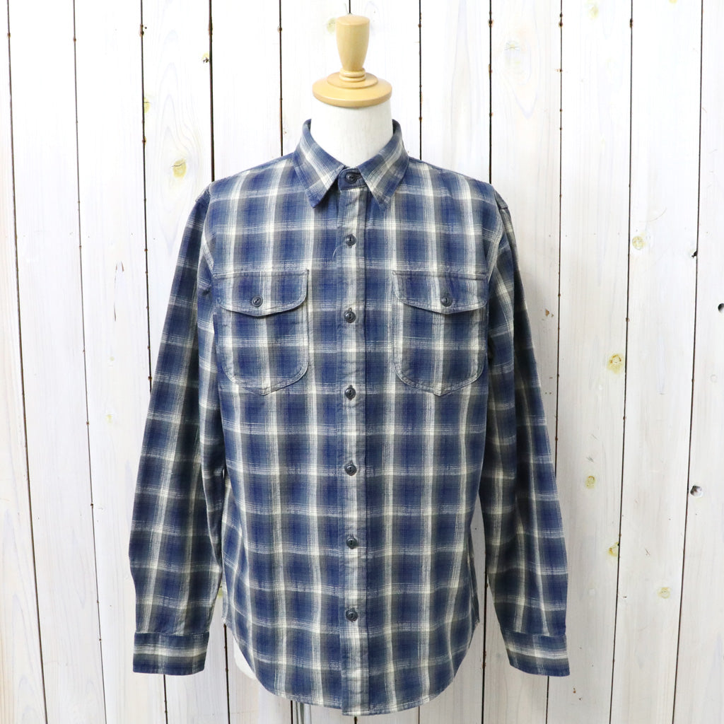 Double RL : CHECKED WOVEN WORK SHIRT (BLUE)