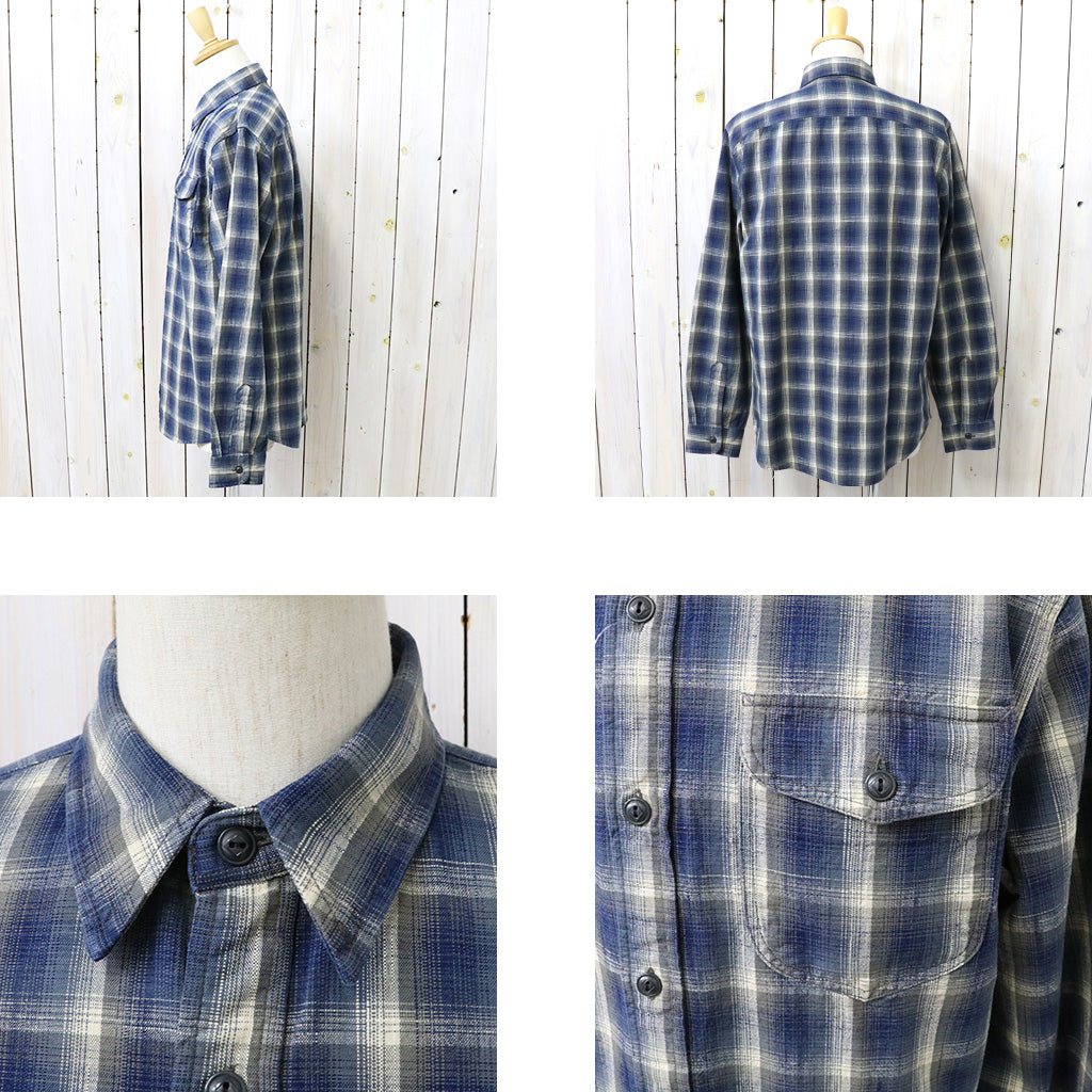 Double RL : CHECKED WOVEN WORK SHIRT (BLUE)