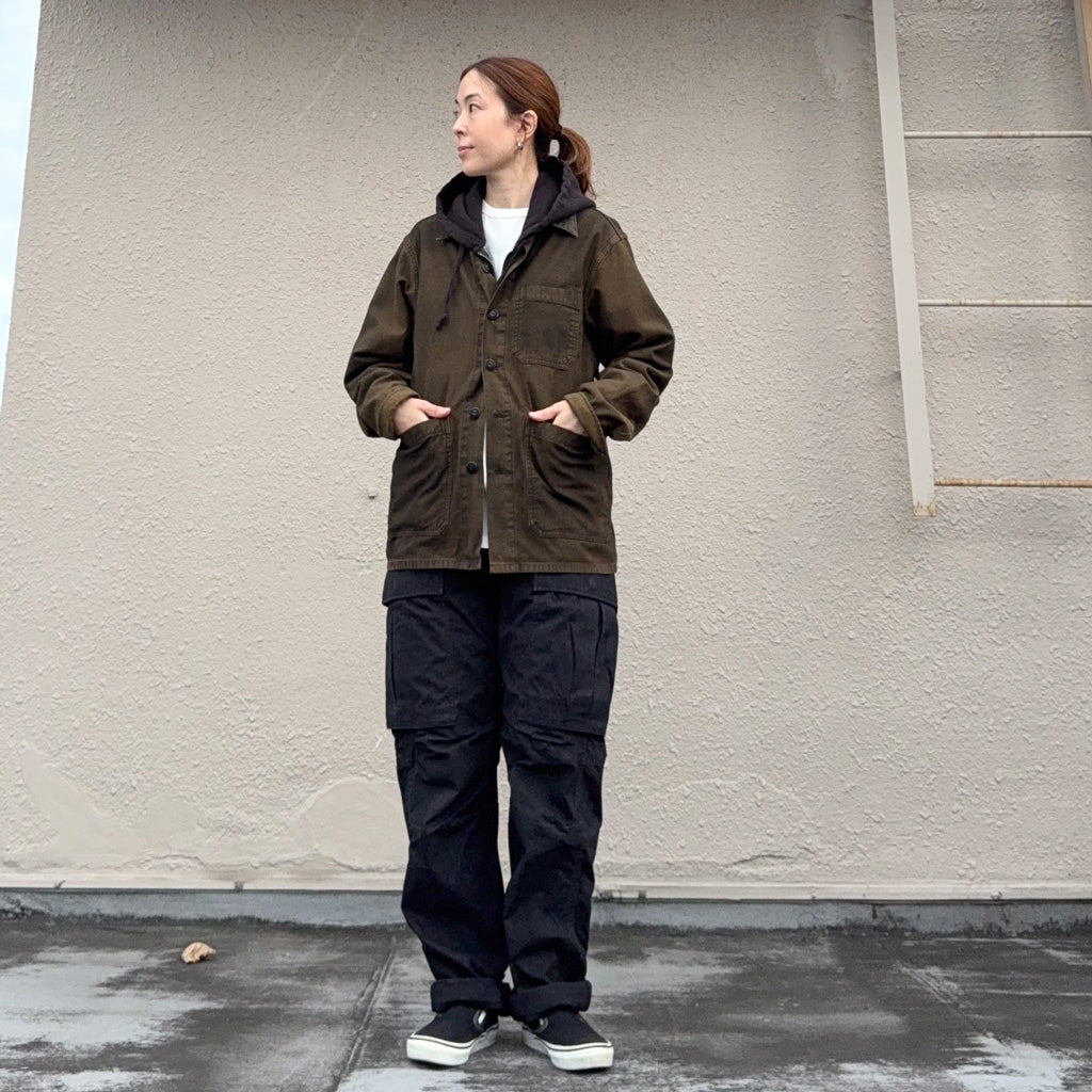 Double RL : REVERSE-SATEEN OVERSHIRT (BROWN)