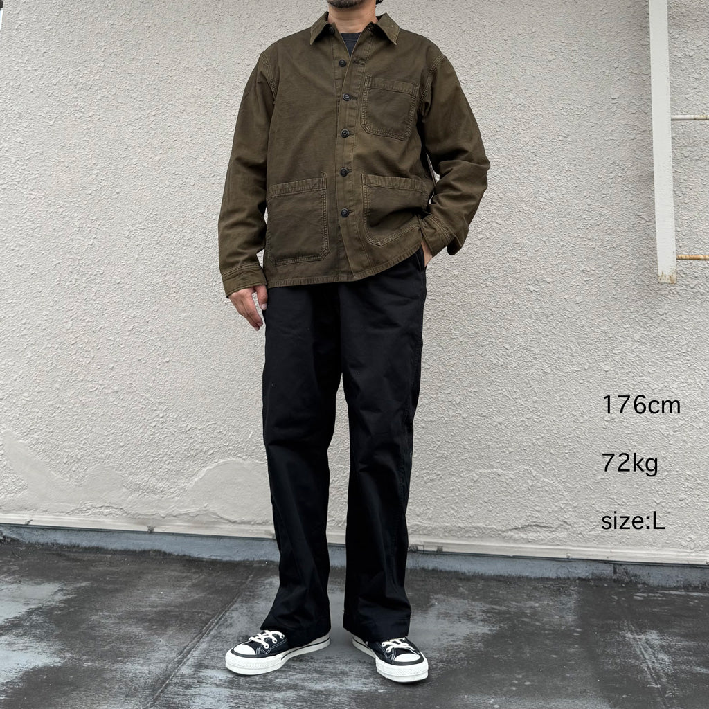 Double RL : REVERSE-SATEEN OVERSHIRT (BROWN)