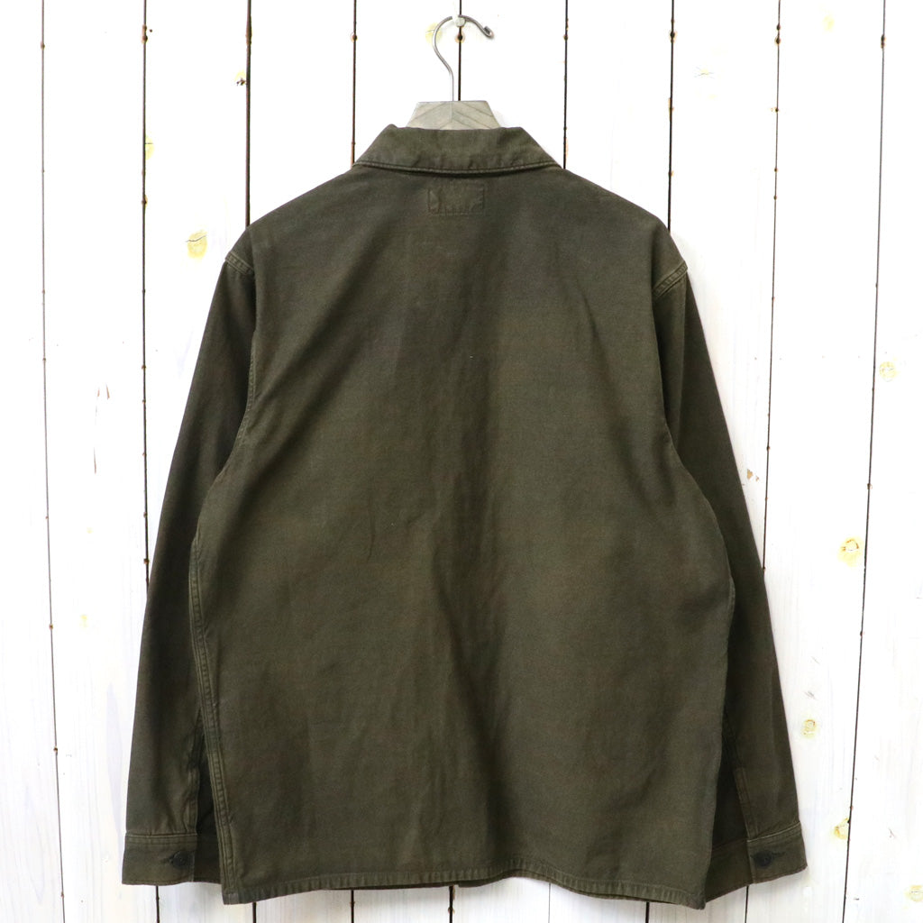 Double RL : REVERSE-SATEEN OVERSHIRT (BROWN)