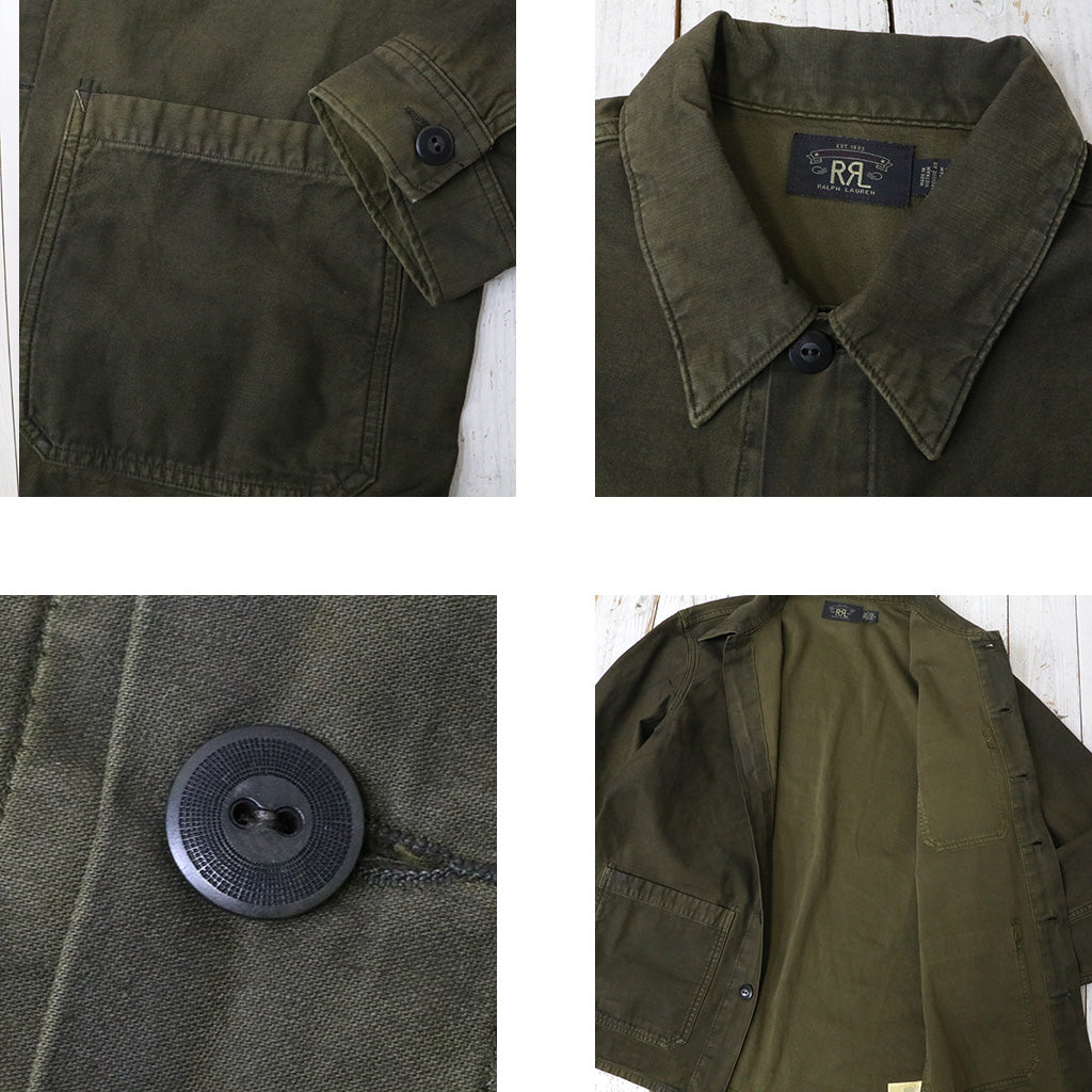 Double RL : REVERSE-SATEEN OVERSHIRT (BROWN)