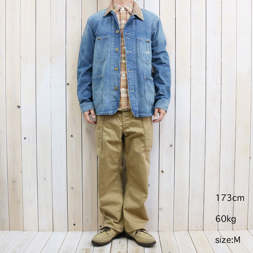 Double RL : CORDUROY-COLLAR INDIGO DENIM JACKET (BLUE)