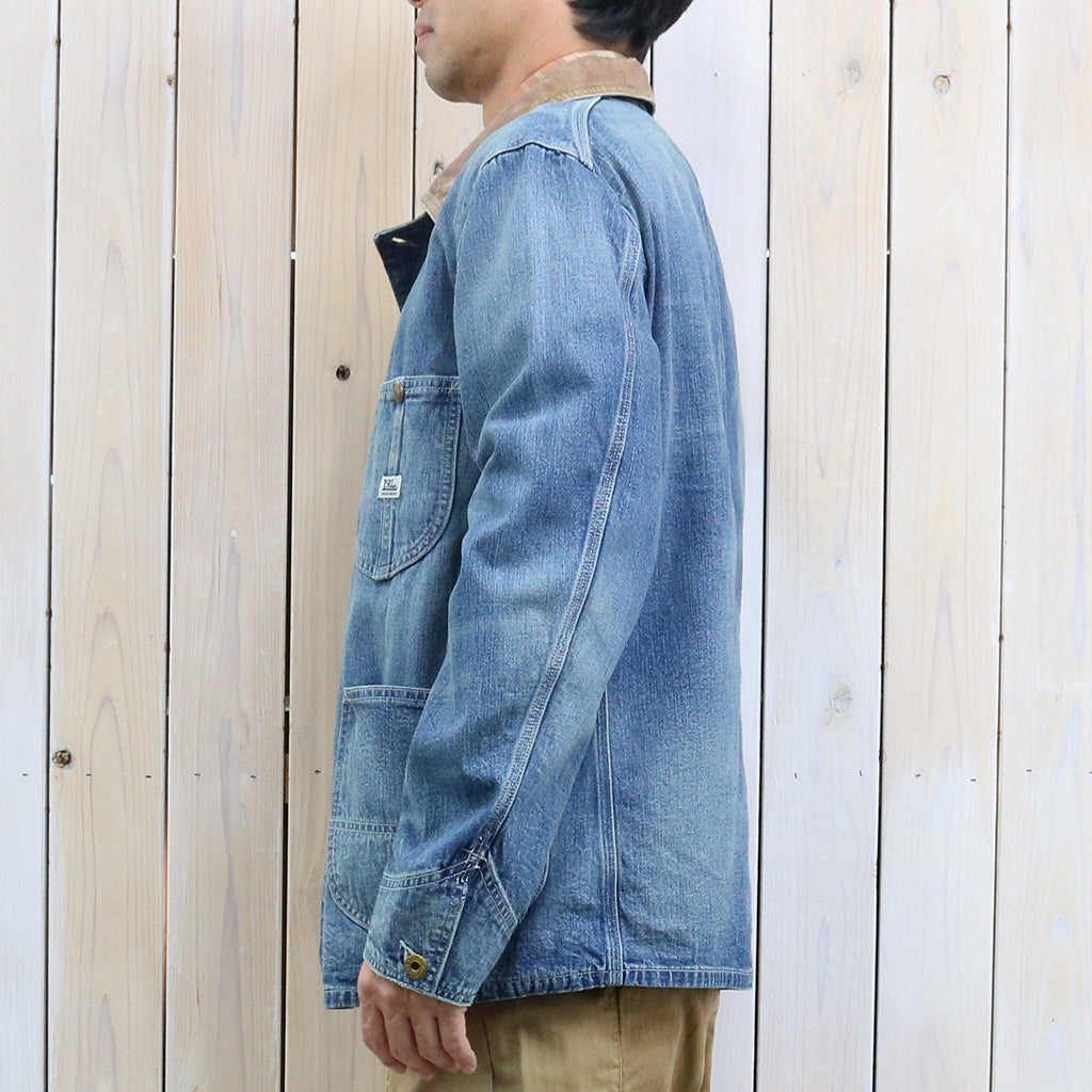 Double RL : CORDUROY-COLLAR INDIGO DENIM JACKET (BLUE)