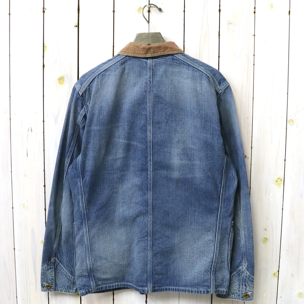 Double RL : CORDUROY-COLLAR INDIGO DENIM JACKET (BLUE)