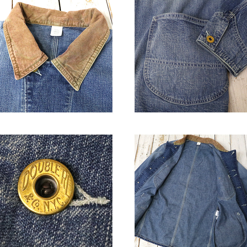 Double RL : CORDUROY-COLLAR INDIGO DENIM JACKET (BLUE)