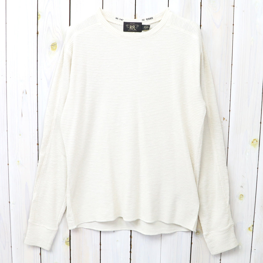 Double RL : WAFFLE-KNIT CREWNECK (PAPER WHITE)