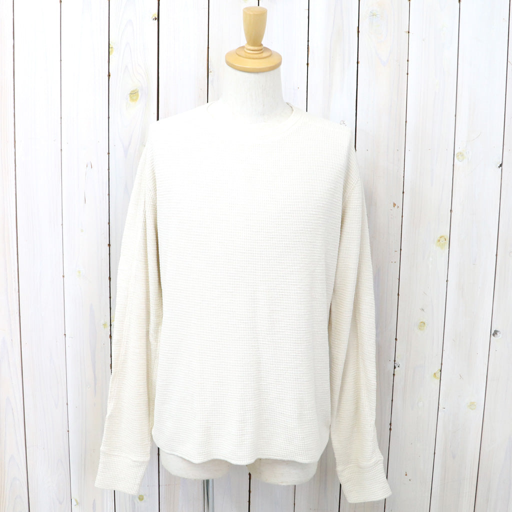 Double RL : WAFFLE-KNIT CREWNECK (PAPER WHITE)