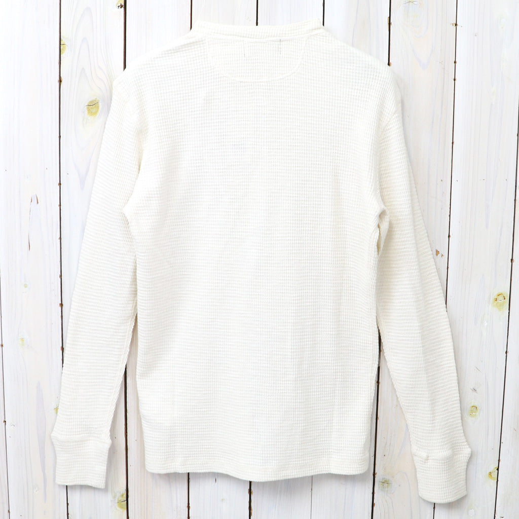 Double RL : WAFFLE-KNIT HENLEY NECK (PAPER WHITE)