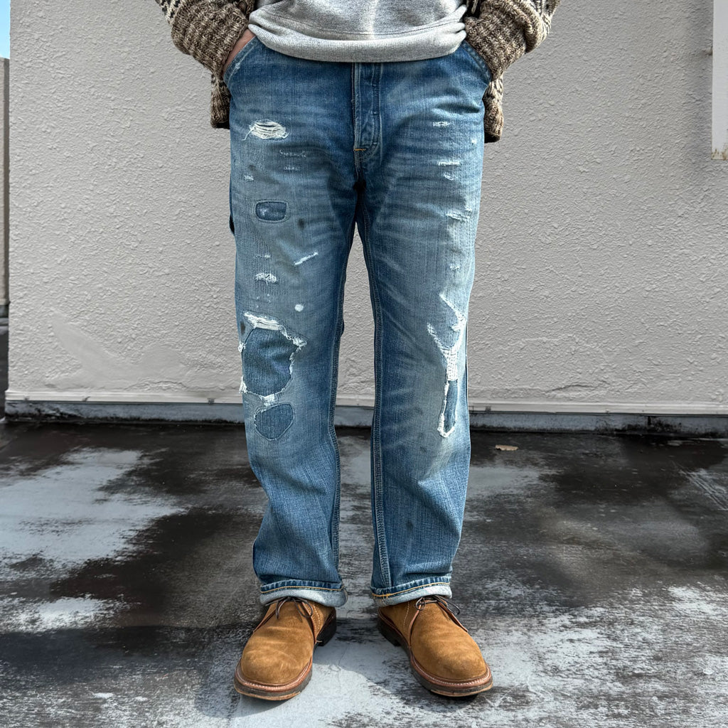 Double RL : STRAIGHT FIT BRAYTON  DISTRESSED JEANS