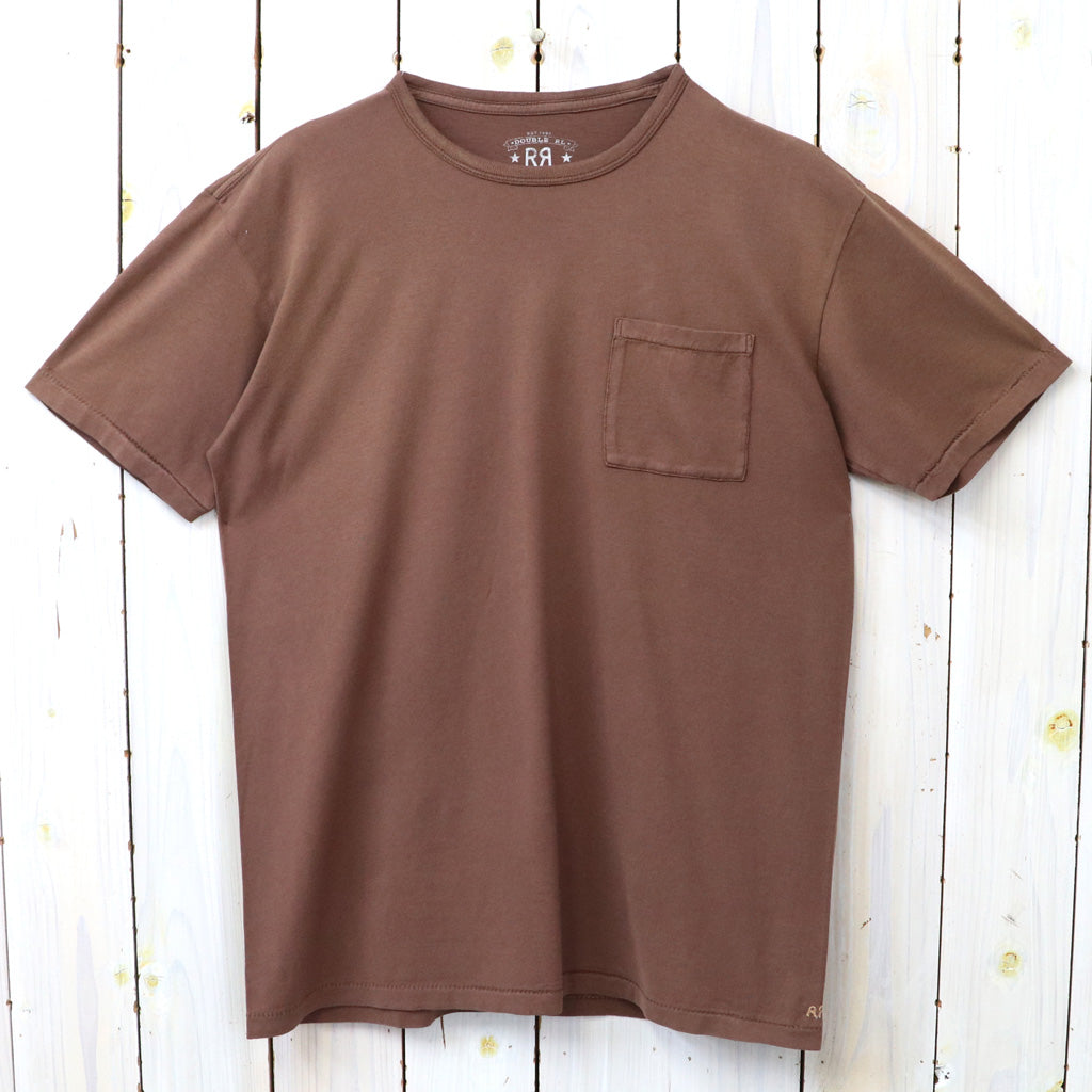 Double RL : GARMENT-DYED POCKET T-SHIRT (CHOCOLATE)