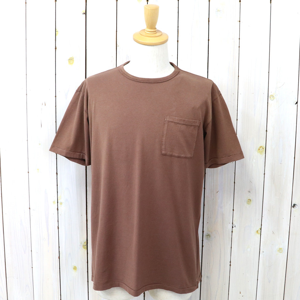 Double RL : GARMENT-DYED POCKET T-SHIRT (CHOCOLATE)