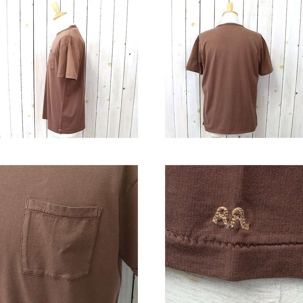 Double RL : GARMENT-DYED POCKET T-SHIRT (CHOCOLATE)