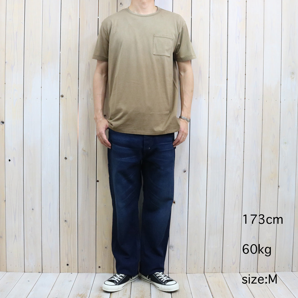 Double RL : GARMENT-DYED POCKET T-SHIRT (MUD)