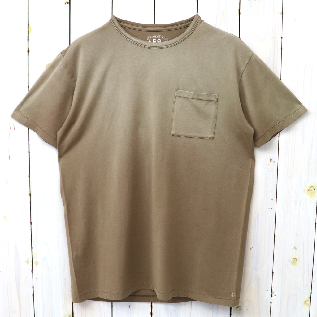 Double RL : GARMENT-DYED POCKET T-SHIRT (MUD)