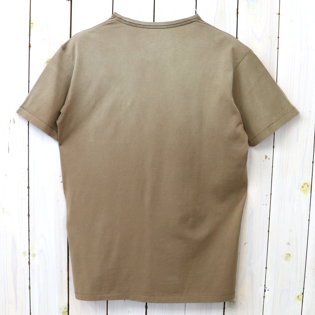 Double RL : GARMENT-DYED POCKET T-SHIRT (MUD)