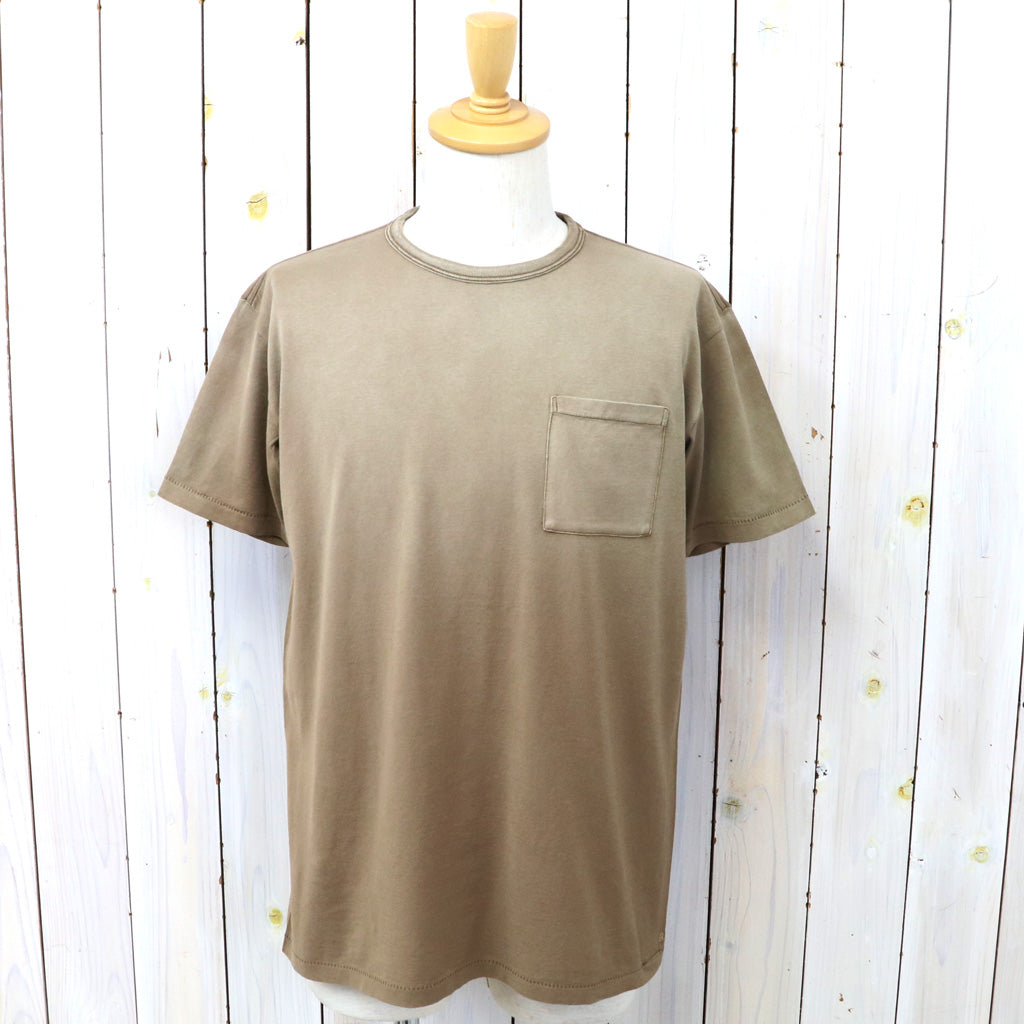 Double RL : GARMENT-DYED POCKET T-SHIRT (MUD)