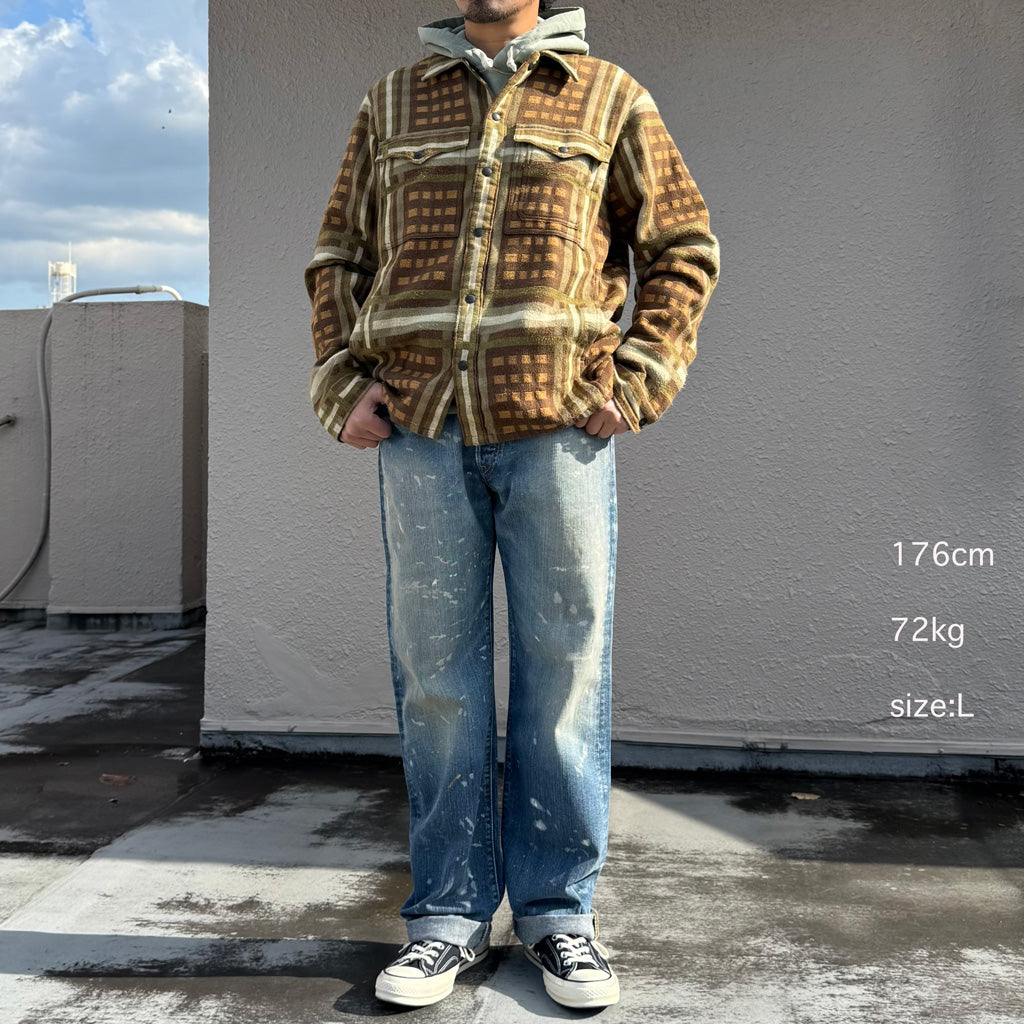 Double RL : PATTERN JACQUARD OVERSHIRT (BROWN MULTI)