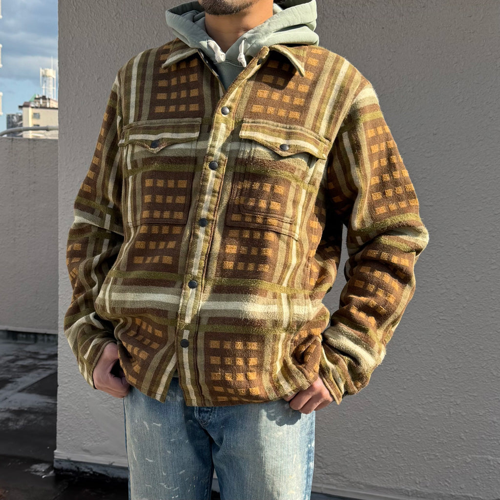 Double RL : PATTERN JACQUARD OVERSHIRT (BROWN MULTI)