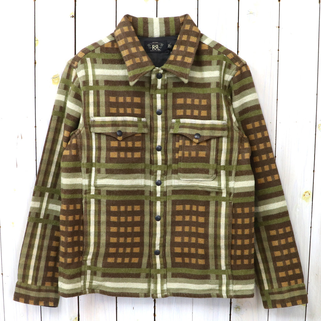 Double RL : PATTERN JACQUARD OVERSHIRT (BROWN MULTI)