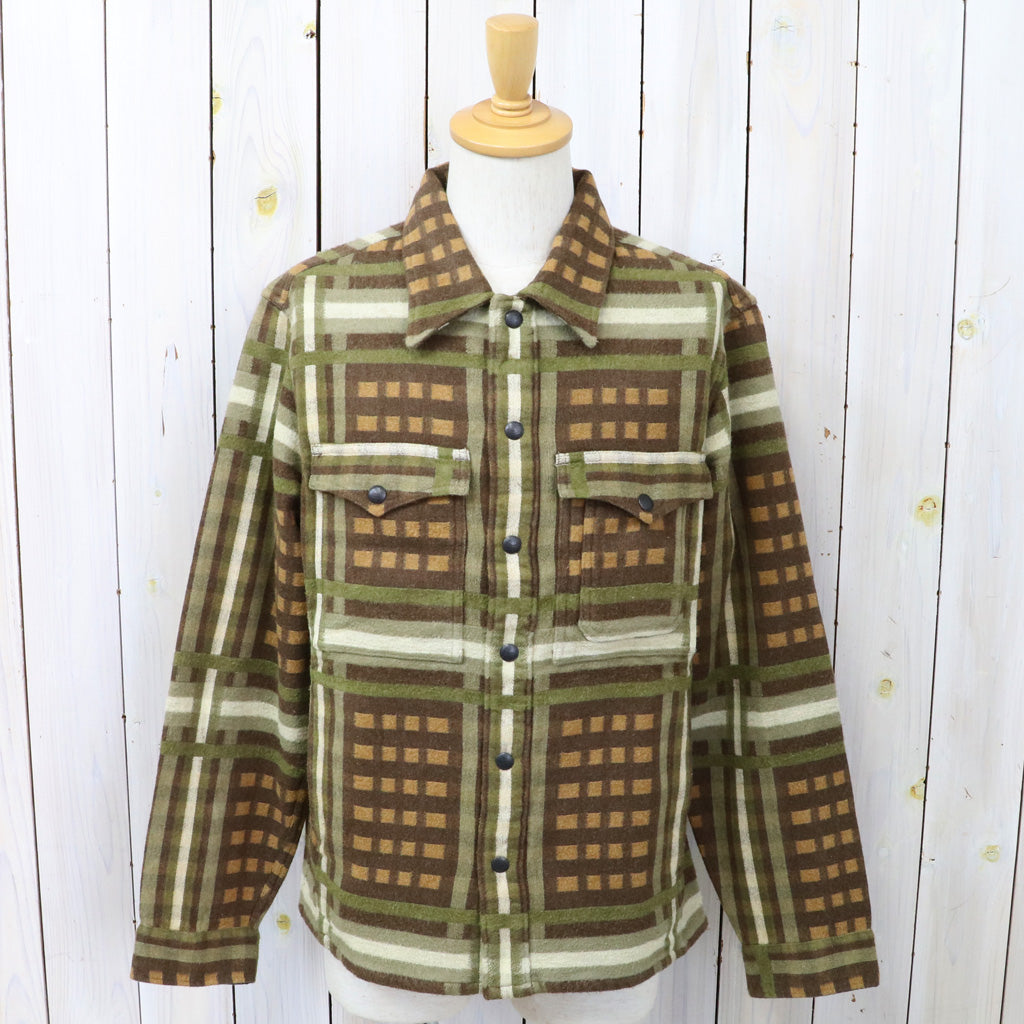 Double RL : PATTERN JACQUARD OVERSHIRT (BROWN MULTI)
