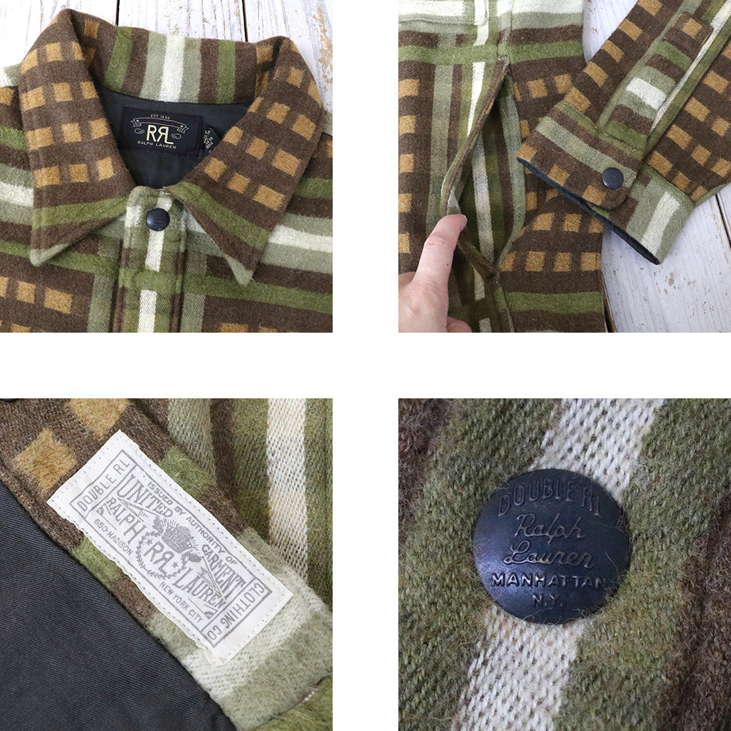 Double RL : PATTERN JACQUARD OVERSHIRT (BROWN MULTI)
