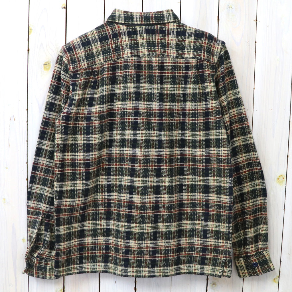 Double RL : CHECK TWILL CAMP SHIRT (NAVY MULTI)