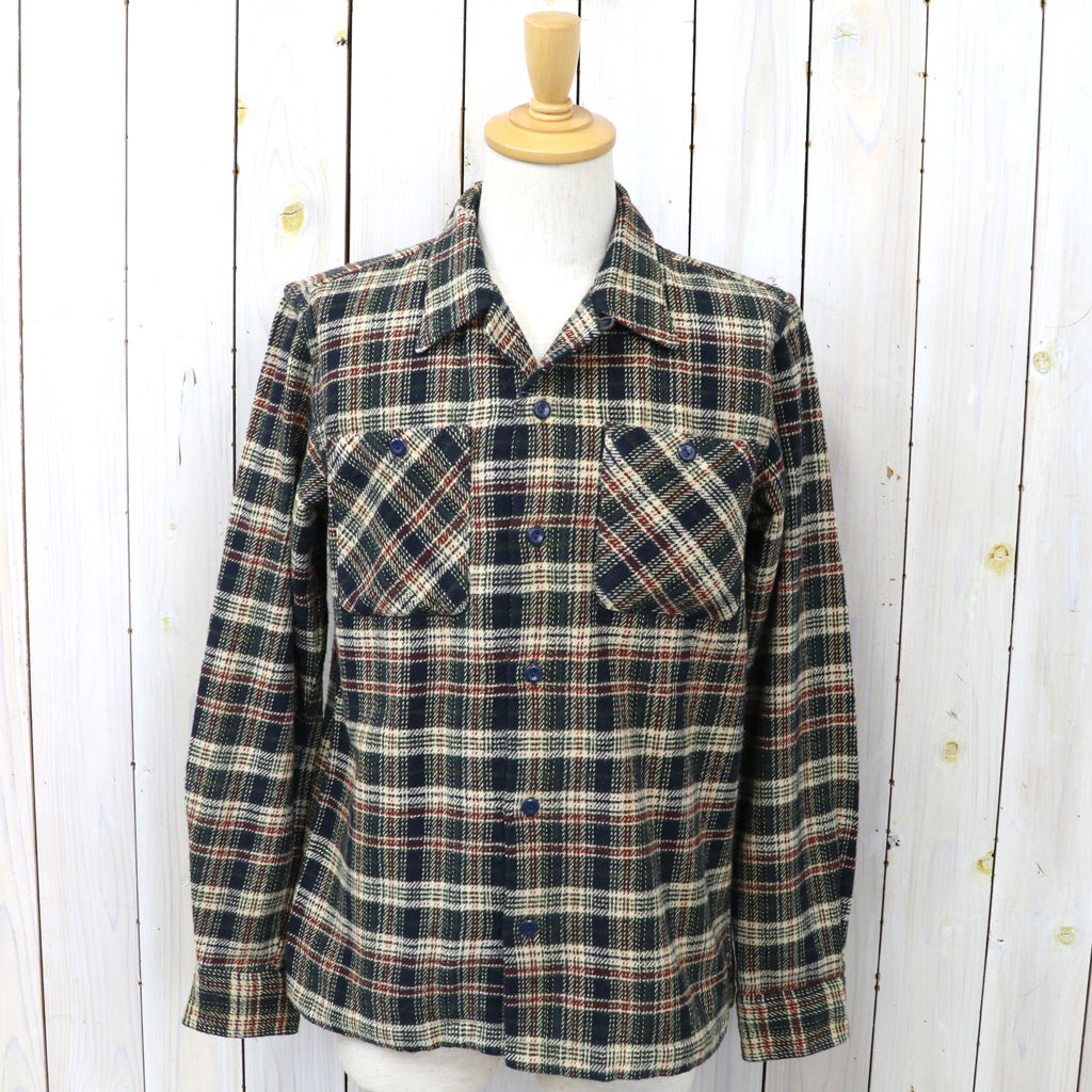 Double RL : CHECK TWILL CAMP SHIRT (NAVY MULTI)