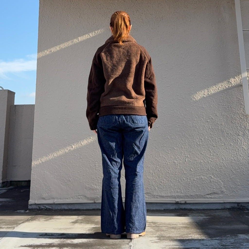 Double RL : FLEECE PANELED JAQUARD JACKET (BROWN)