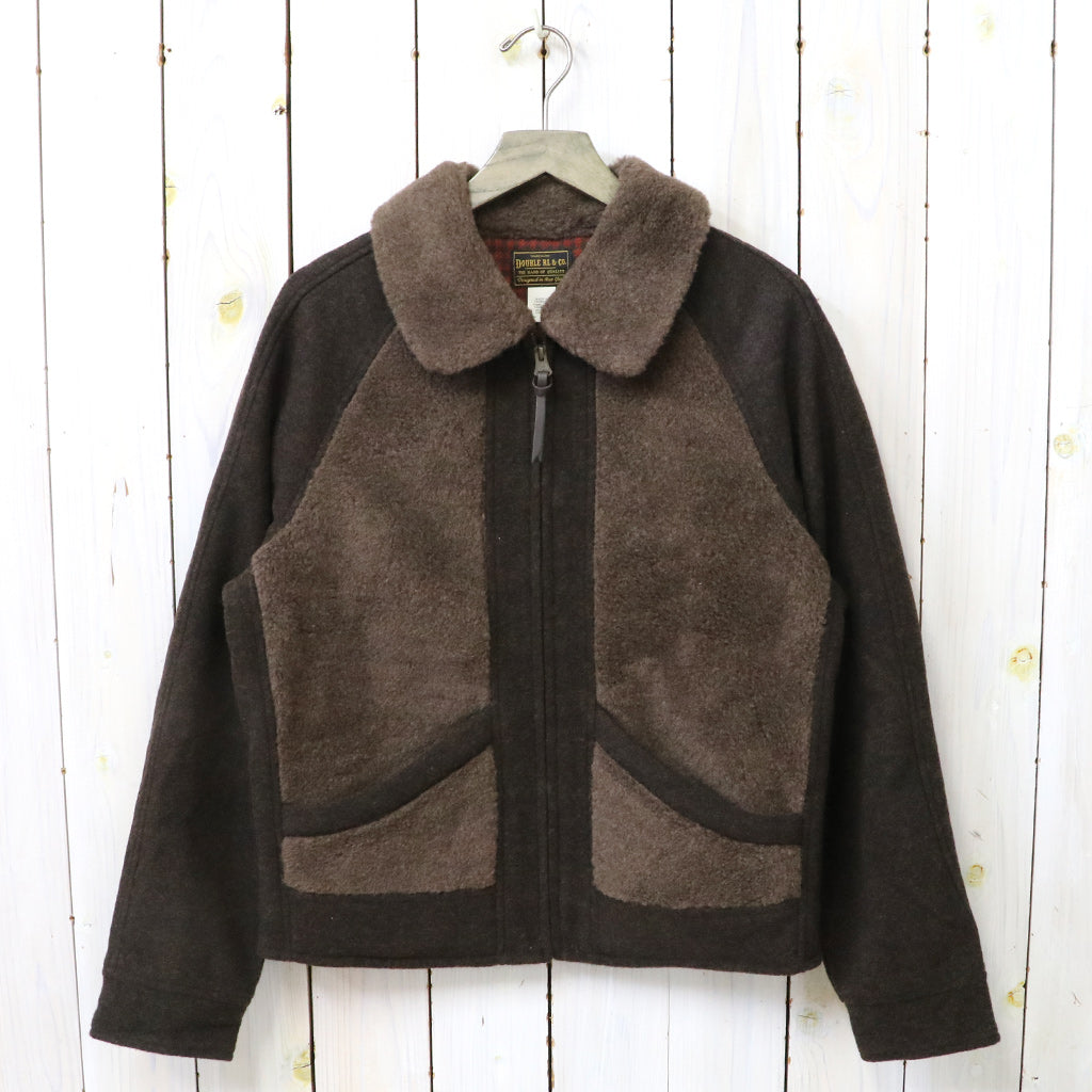 Double RL : FLEECE PANELED JAQUARD JACKET (BROWN)