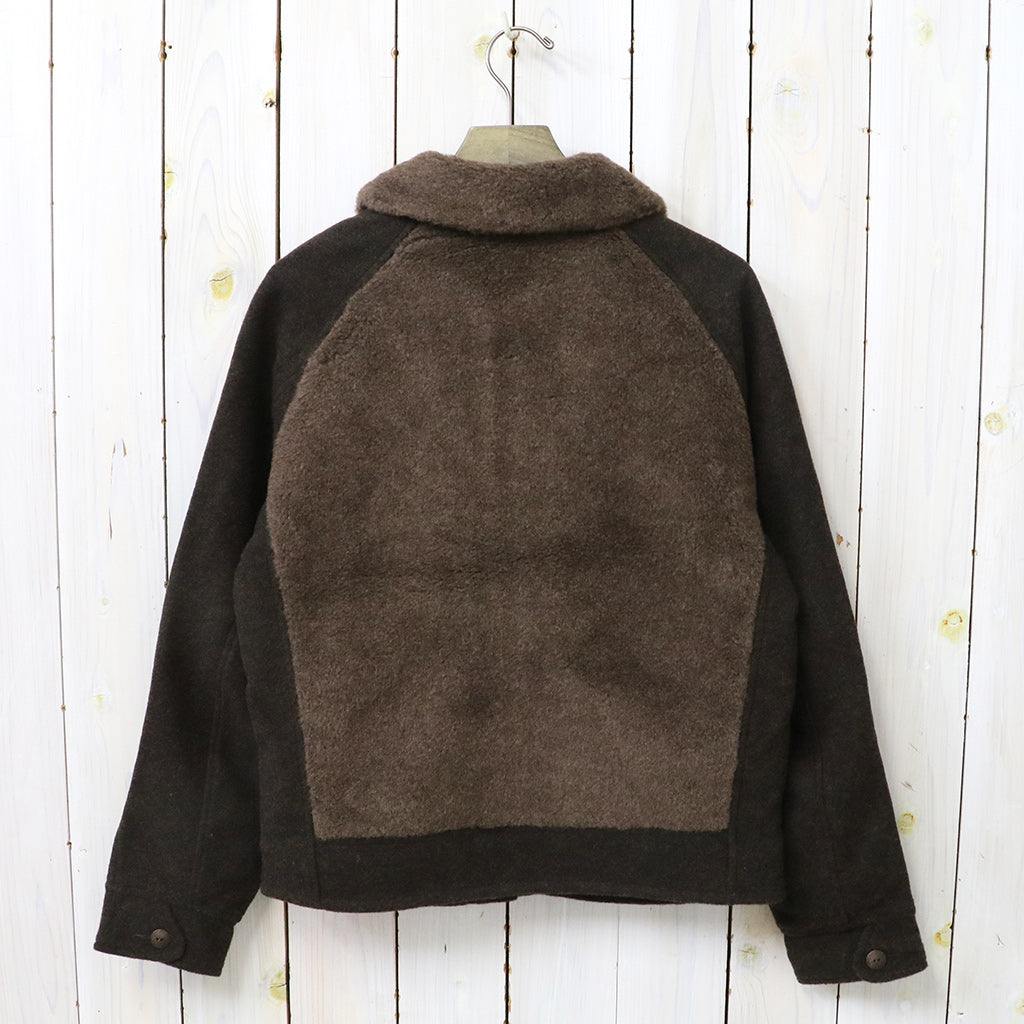 Double RL : FLEECE PANELED JAQUARD JACKET (BROWN)