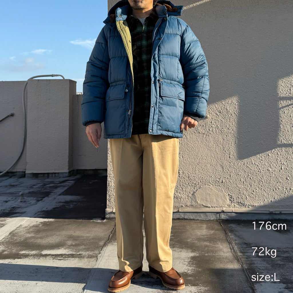 Double RL : QUILTED RIPSTOP HOODED JACKET (VINTAGE BLUE)