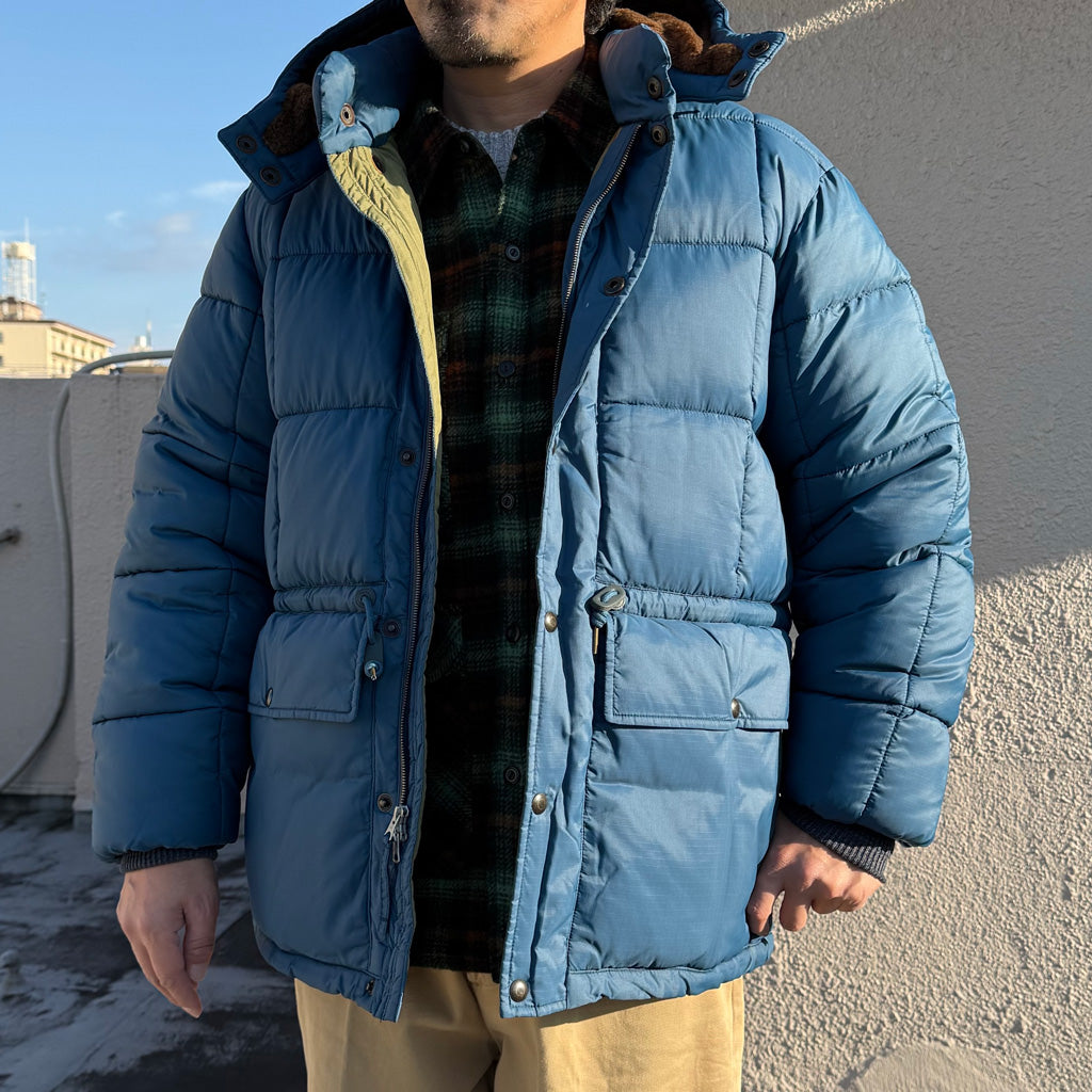 Double RL : QUILTED RIPSTOP HOODED JACKET (VINTAGE BLUE)