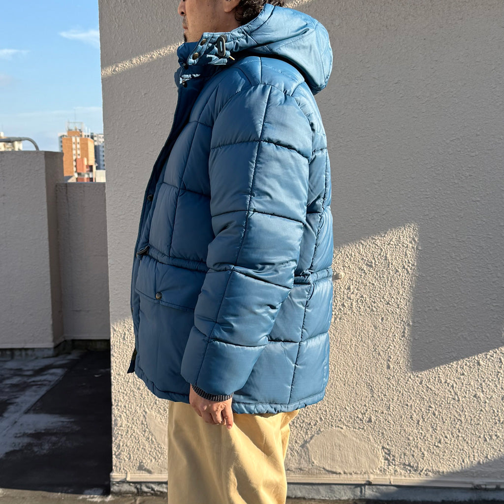 Double RL : QUILTED RIPSTOP HOODED JACKET (VINTAGE BLUE)