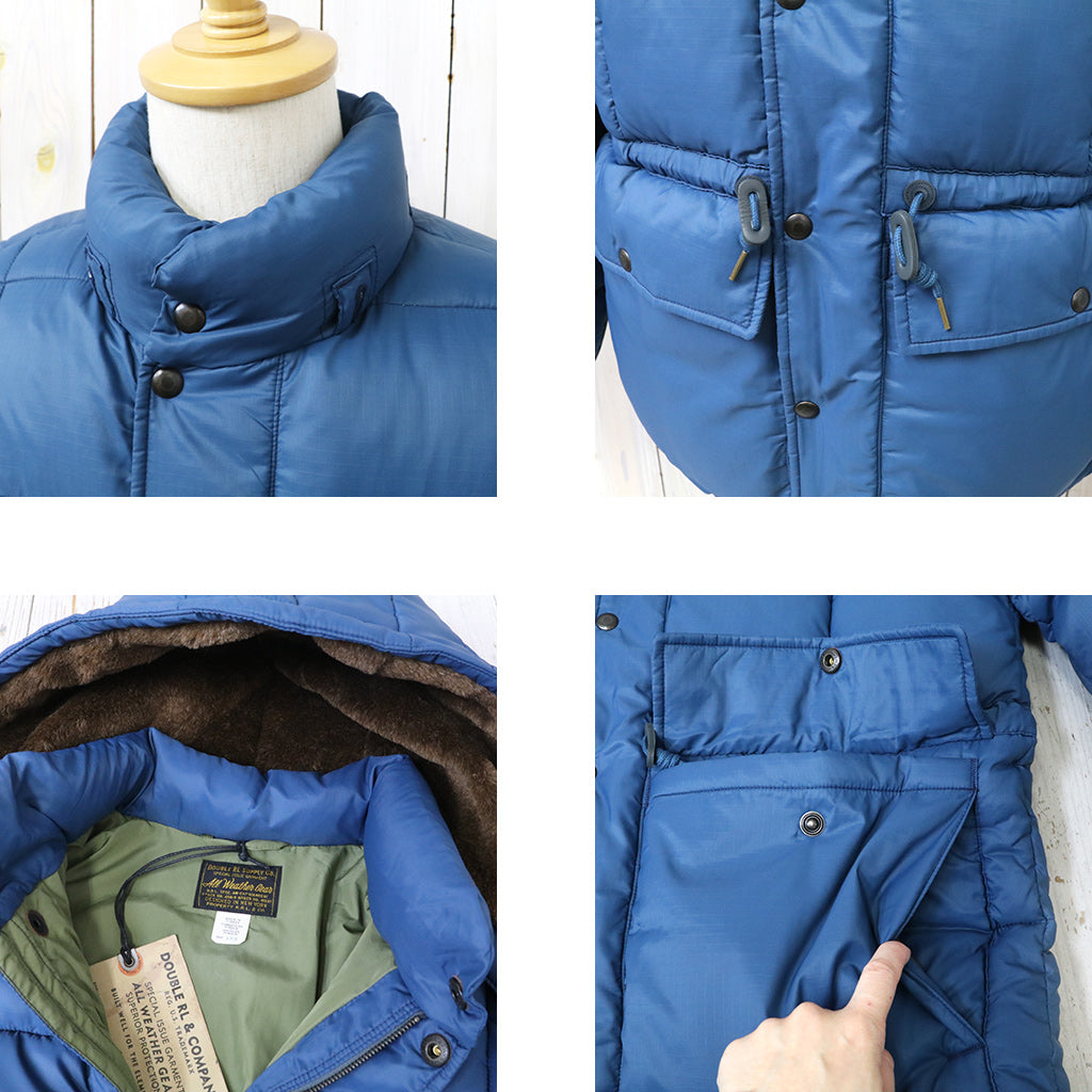 Double RL : QUILTED RIPSTOP HOODED JACKET (VINTAGE BLUE)