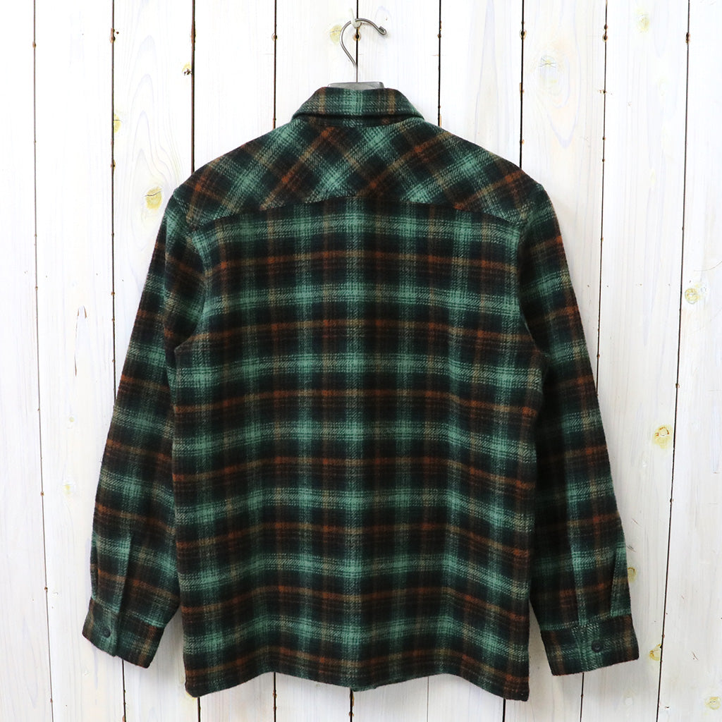 Double RL : PLAID WOOL TWILL OVERSHIRT (GREEN)