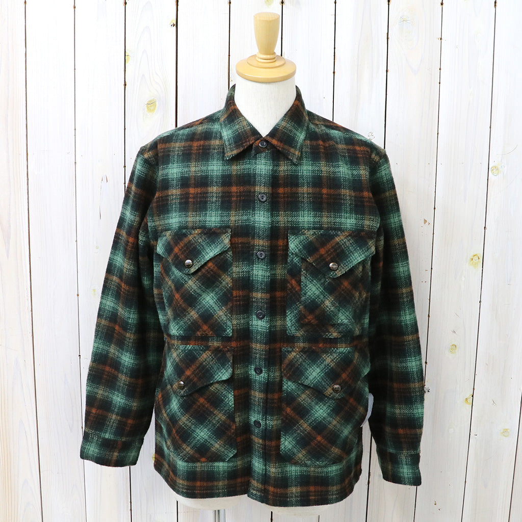 Double RL : PLAID WOOL TWILL OVERSHIRT (GREEN)