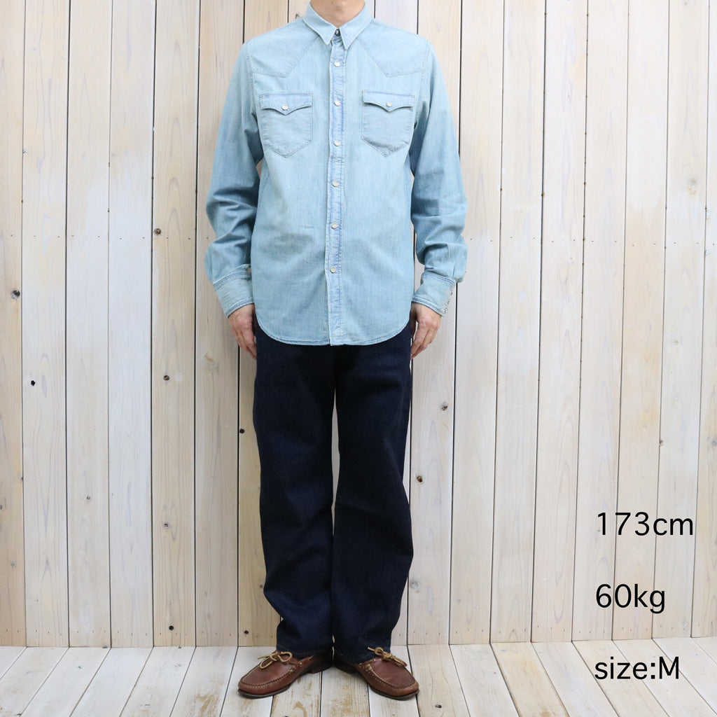 Double RL : SLIM FIT CHAMBRAY WESTERN SHIRT (DAVEY WASH)