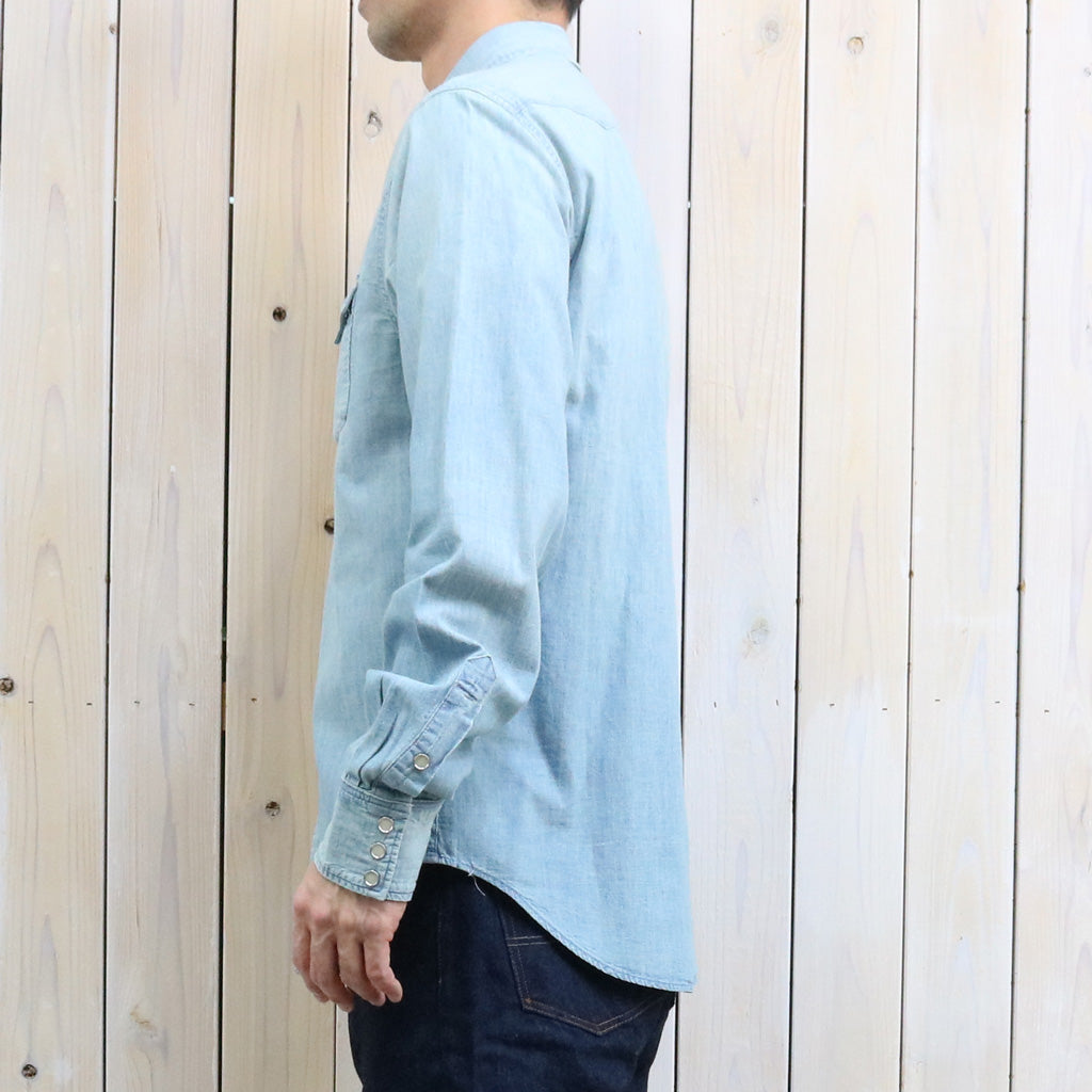 Double RL : SLIM FIT CHAMBRAY WESTERN SHIRT (DAVEY WASH)