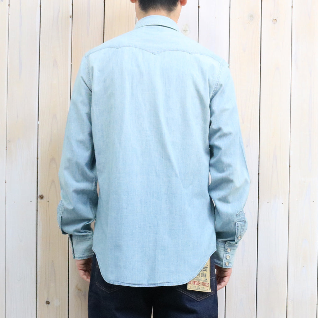 Double RL : SLIM FIT CHAMBRAY WESTERN SHIRT (DAVEY WASH)