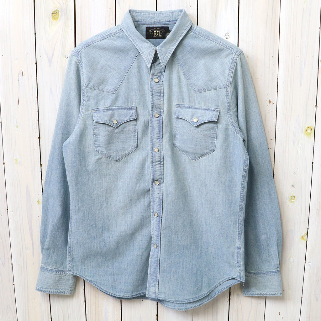 Double RL : SLIM FIT CHAMBRAY WESTERN SHIRT (DAVEY WASH)