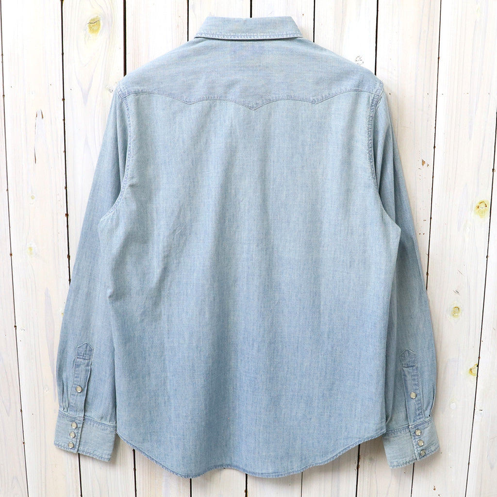 Double RL : SLIM FIT CHAMBRAY WESTERN SHIRT (DAVEY WASH)