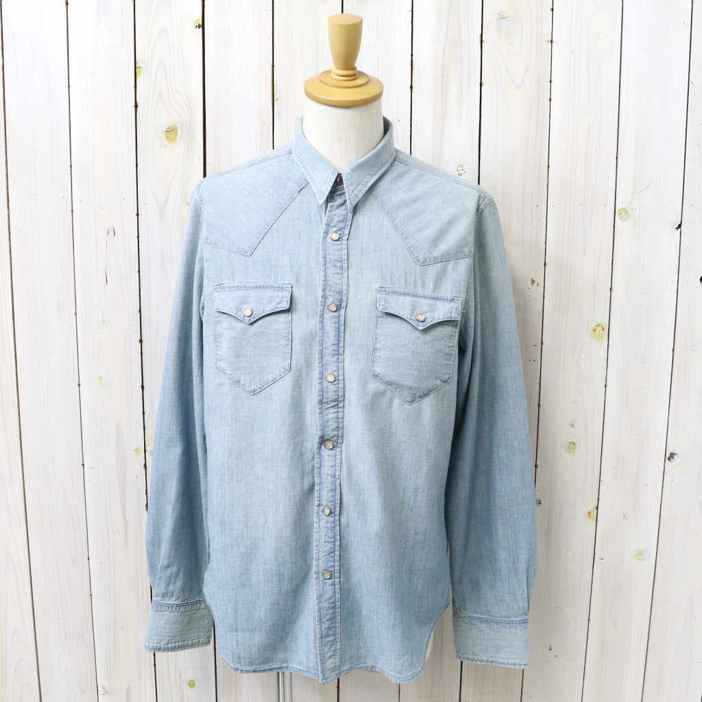 Double RL : SLIM FIT CHAMBRAY WESTERN SHIRT (DAVEY WASH)